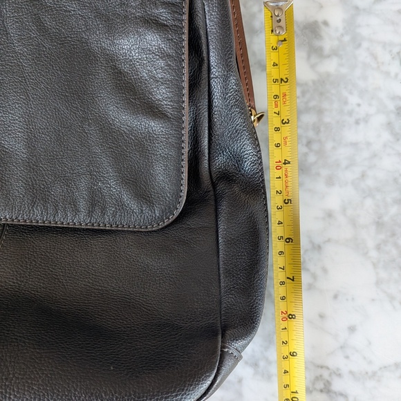 Fossil Claire Pebbled Leather Backpack SHB1932 Black Brass hardware main image 8